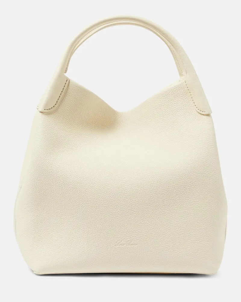 Loro Piana Tote Bag Bale Large aus Leder Weiß