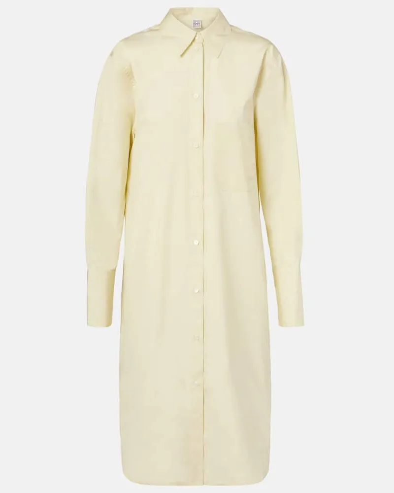 Totême Hemdblusenkleid aus Baumwollpopeline Gelb