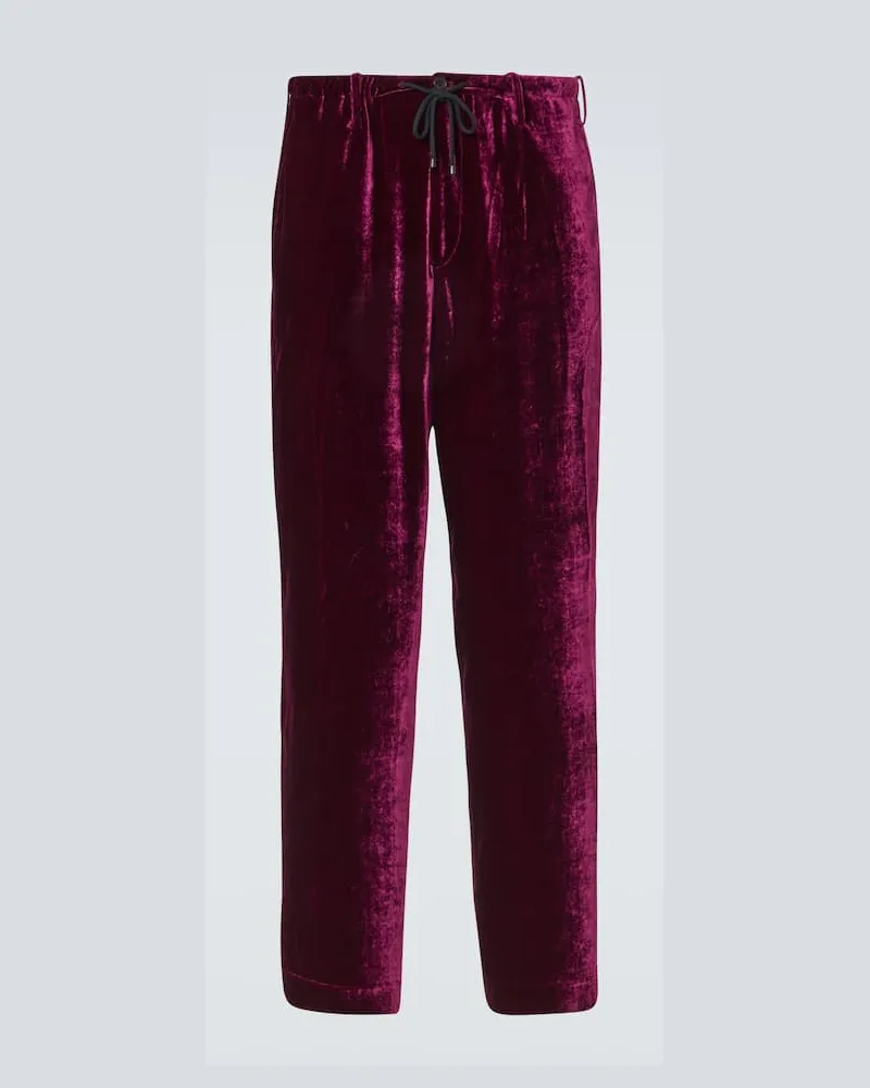 Dries van Noten Jogginghose aus Samt Violett