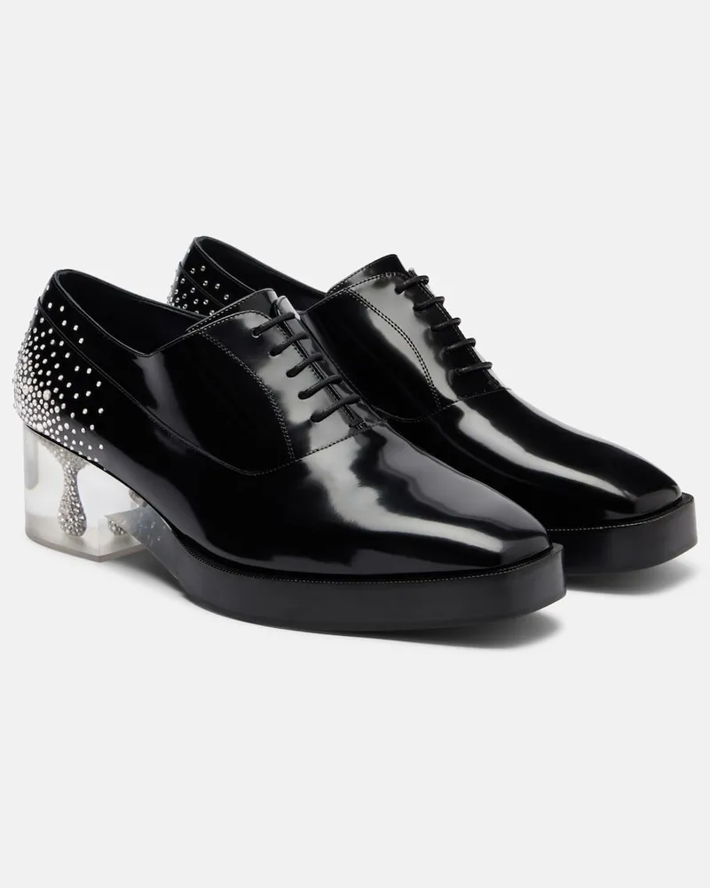 Noir Kei Ninomiya X Jimmy Choo Schnürschuhe aus Leder mit Kristallen Schwarz
