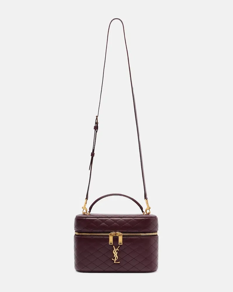 Saint Laurent Schultertasche Gaby Large aus Leder Burgunderrot