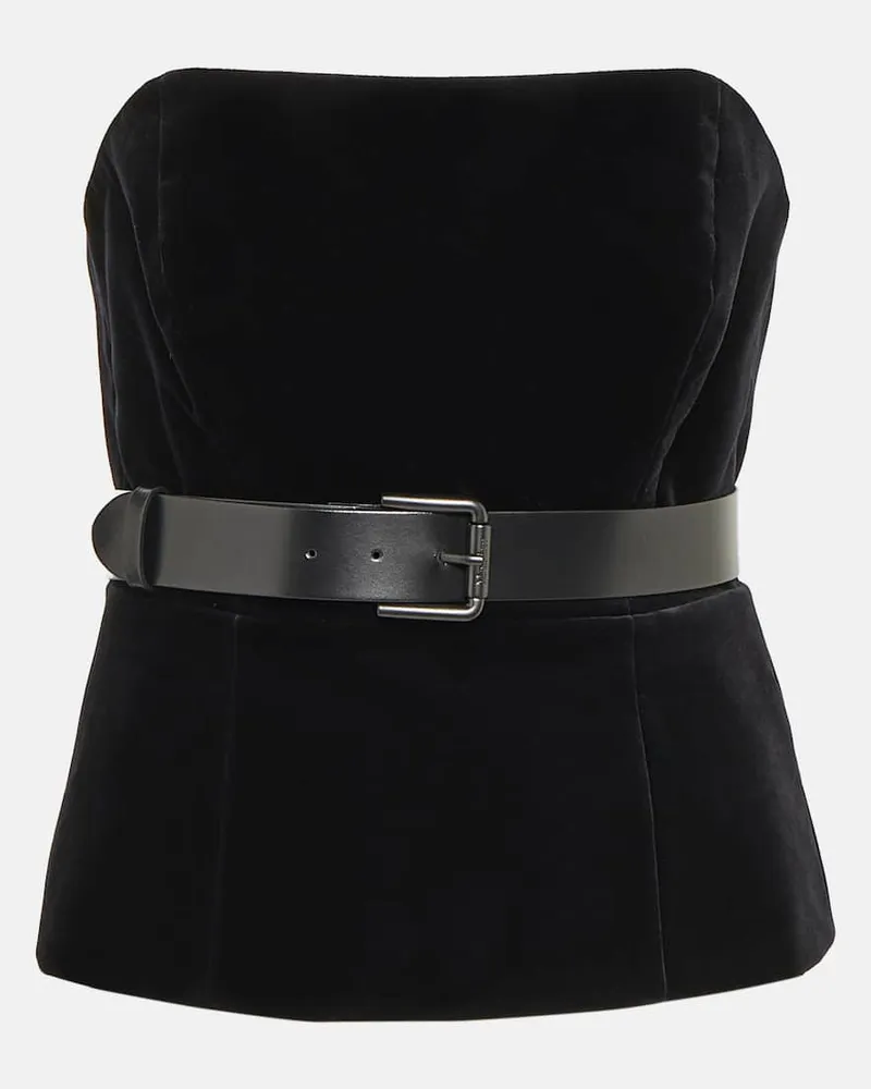 Max Mara Bustier-Top Giubba aus Samt Schwarz
