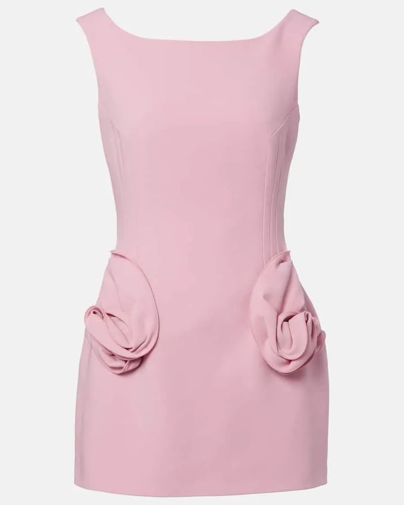 Magda Butrym Verziertes Minikleid aus einem Wollgemisch Rosa