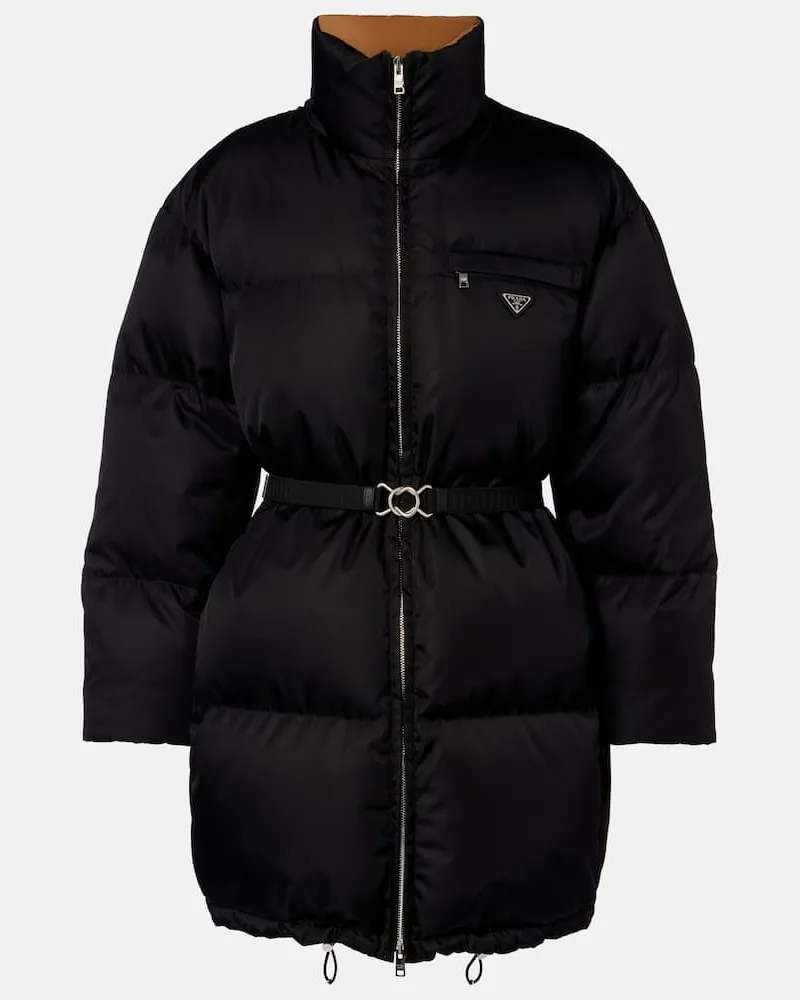Prada Daunenjacke aus Re-Nylon Schwarz