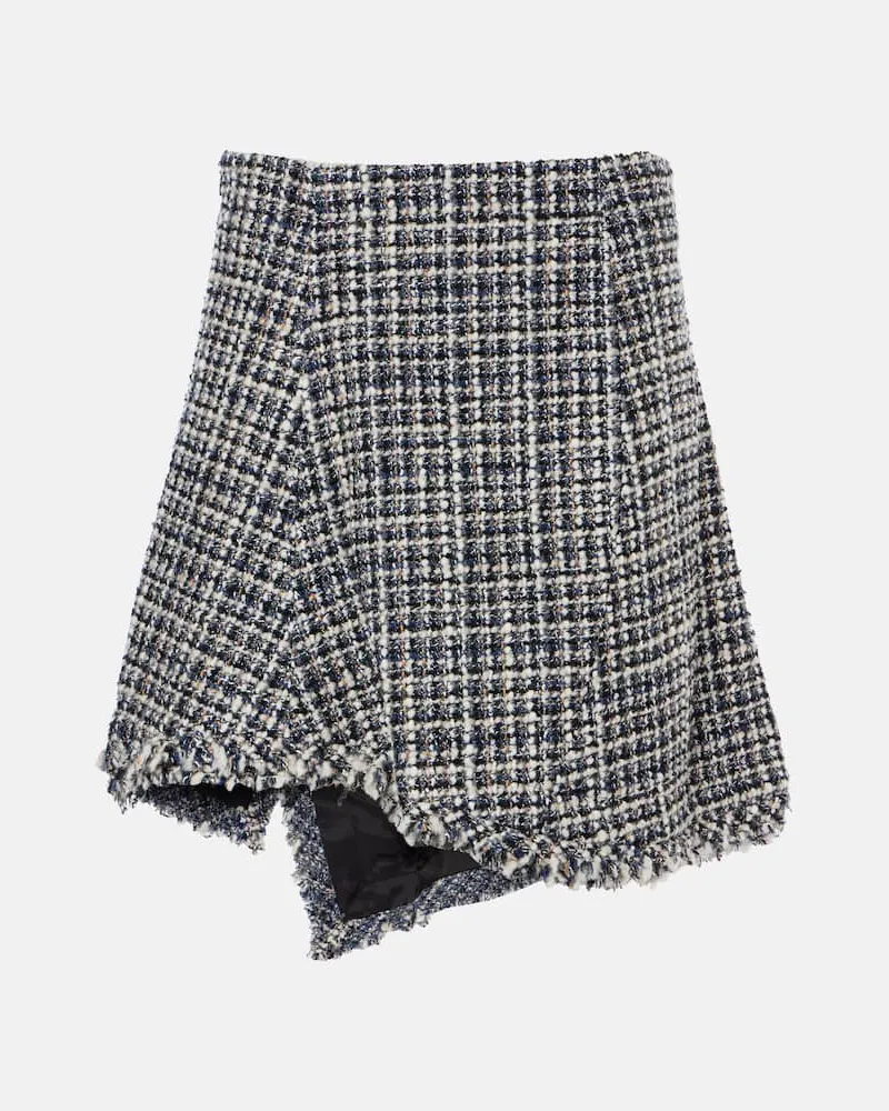 Sacai Minirock aus Tweed Blau