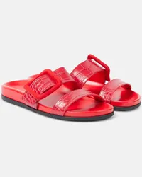 Manolo Blahnik Sandalen Mayfu aus Leder Rot