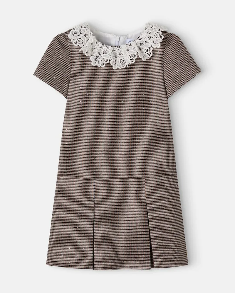 Tartine et Chocolat Kleid mit Spitze Beige