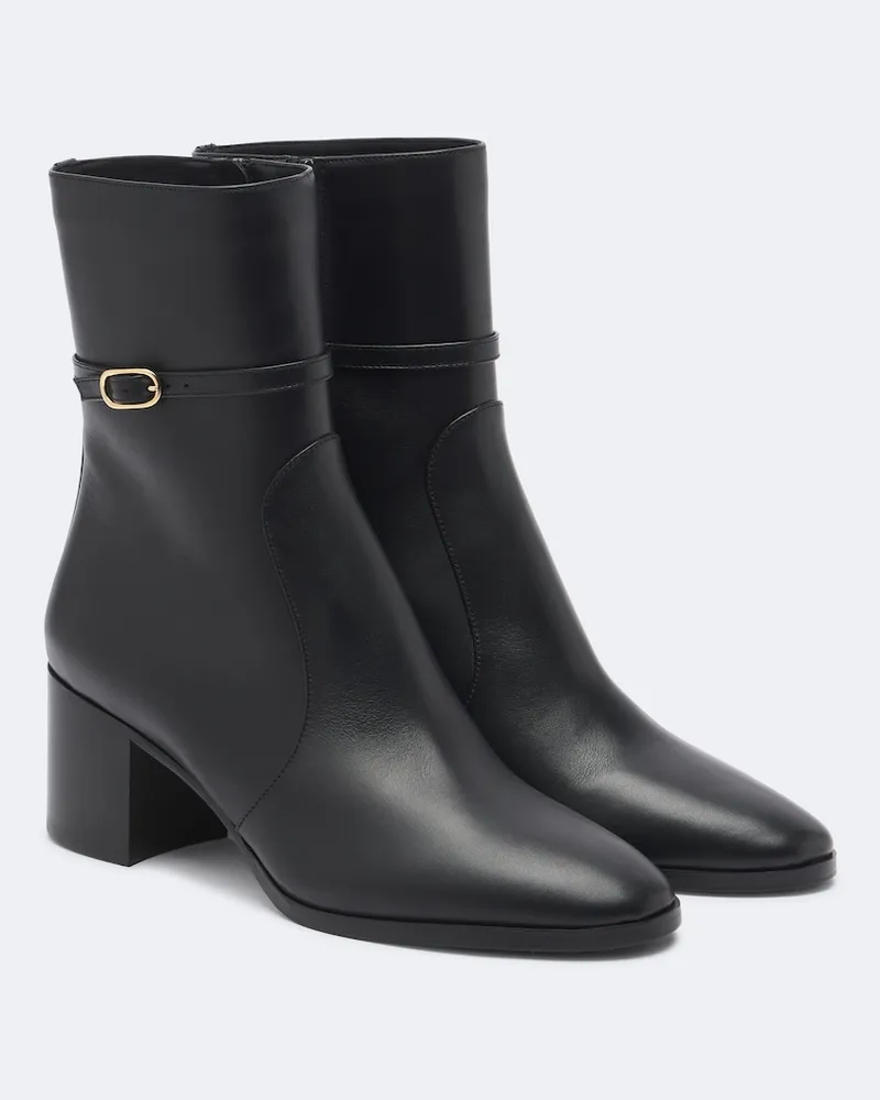 Aquazzura Ankle Boots Cotswold aus Leder Schwarz