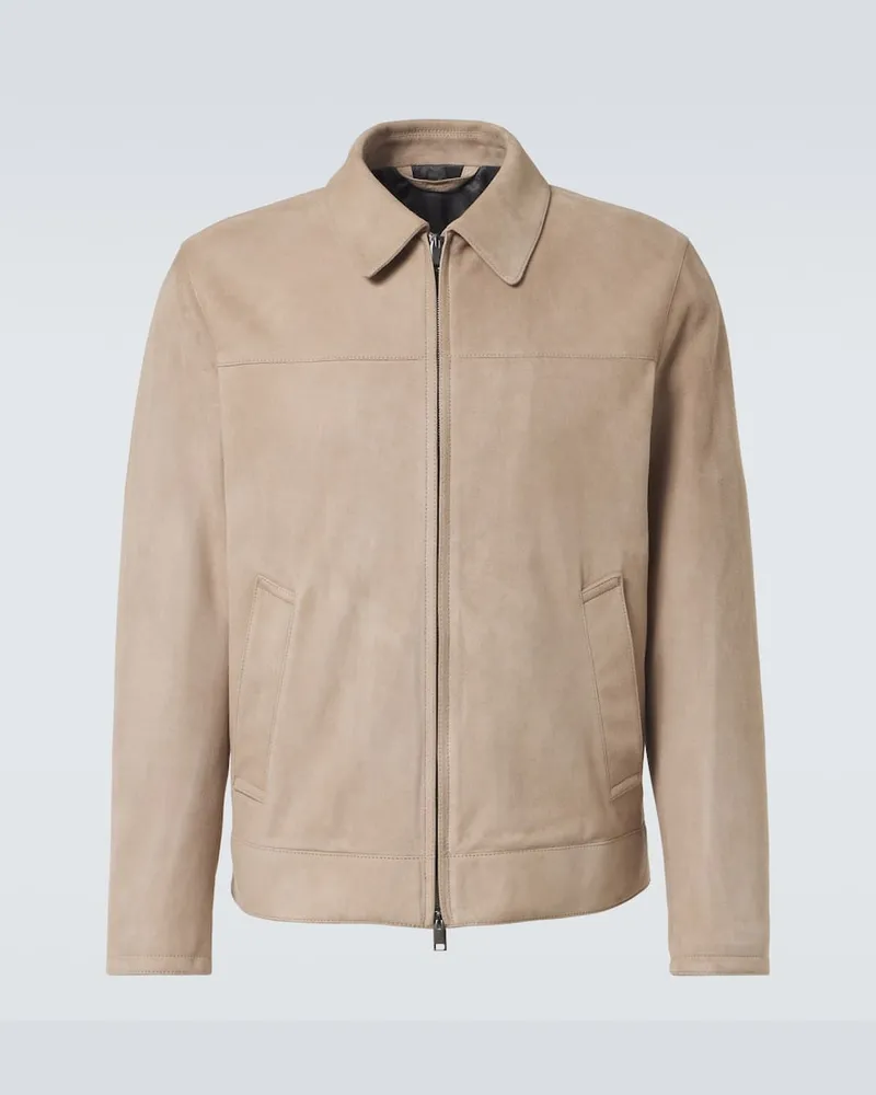 Brioni Blouson aus Veloursleder Beige