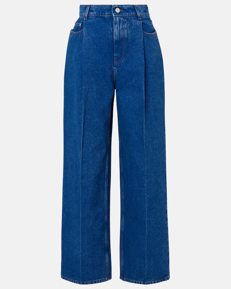 Marni High-Rise Wide-Leg Jeans Blau