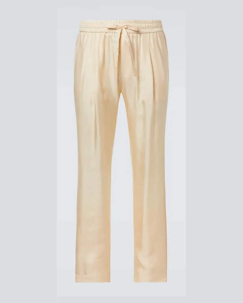 Dolce & Gabbana Hose aus Seide Beige