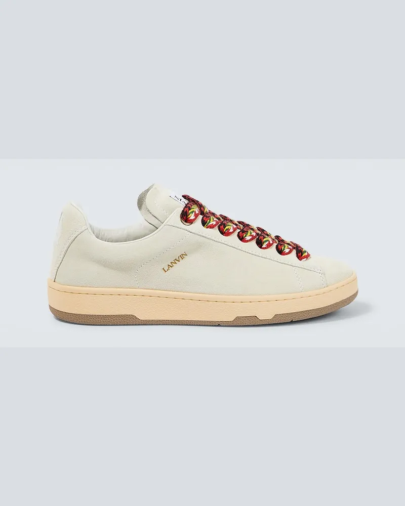 Lanvin Sneakers Lite Curb aus Veloursleder Weiß