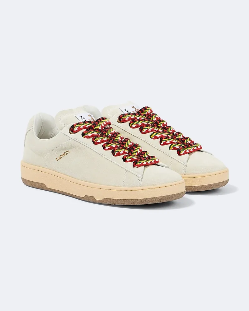 Lanvin Sneakers Lite Curb aus Veloursleder Weiß