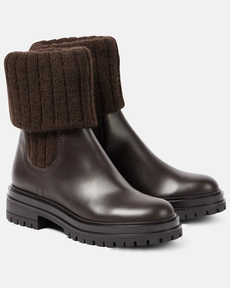 Gianvito Rossi Chelsea Boots Tenney aus Leder Braun