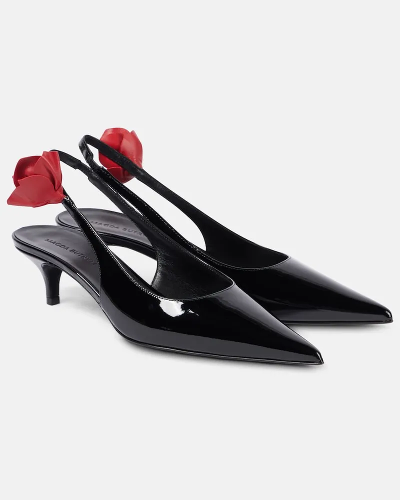 Magda Butrym Slingback-Pumps aus Lackleder Schwarz