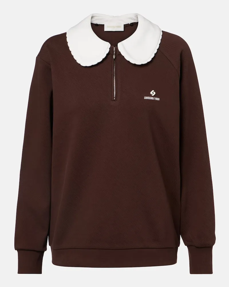 SHUSHU/TONG Sweatshirt aus einem Baumwollgemisch Braun