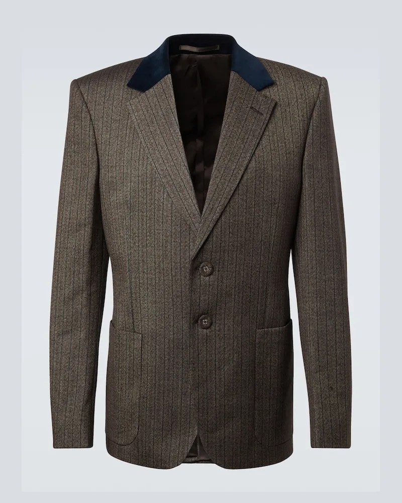 Wales Bonner Blazer Alto aus einem Wollgemisch Grau