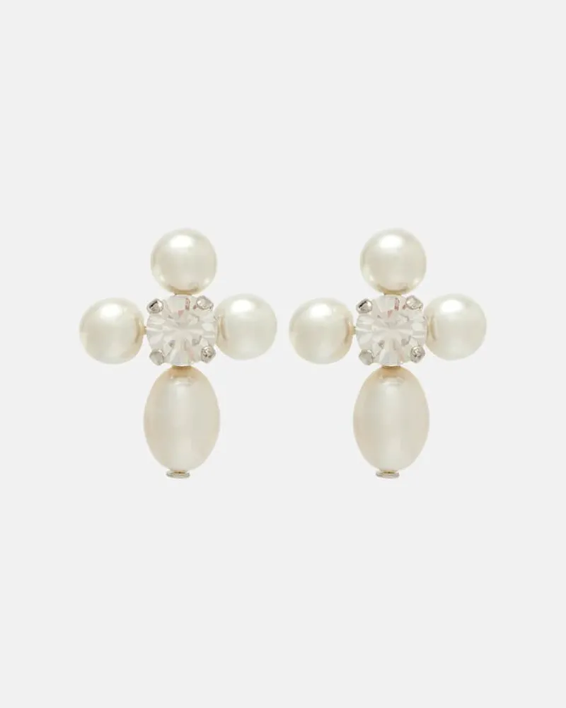 Simone Rocha Ohrringe Pebble mit Kristallen Weiß