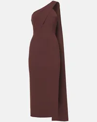 Roland Mouret Midikleid aus Cady Braun