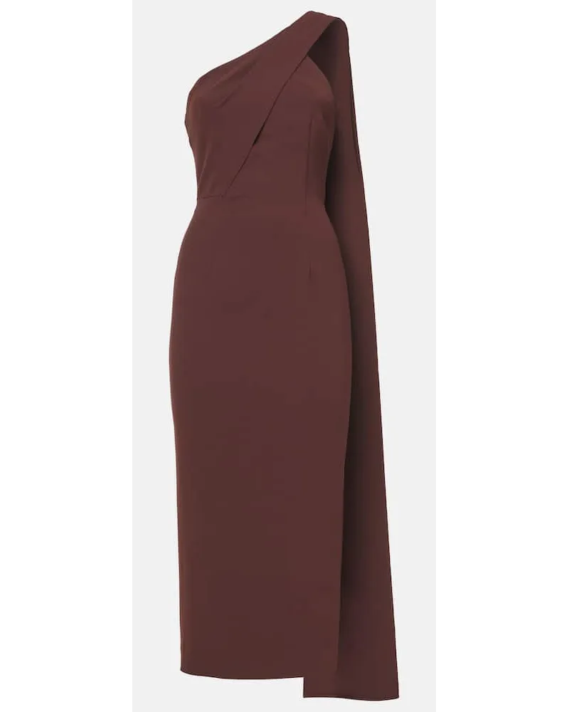 Roland Mouret Midikleid aus Cady Braun