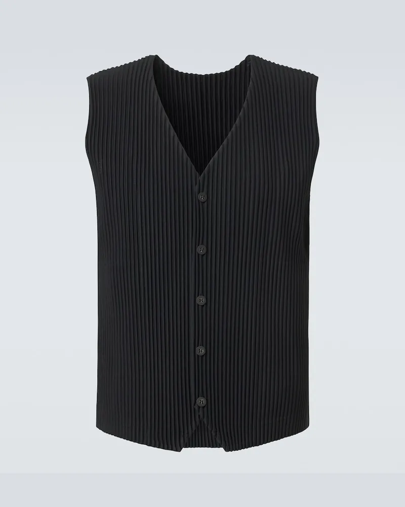 Issey Miyake Homme Plissé Issey Miyake Basics Weste mit Falten-Design Schwarz