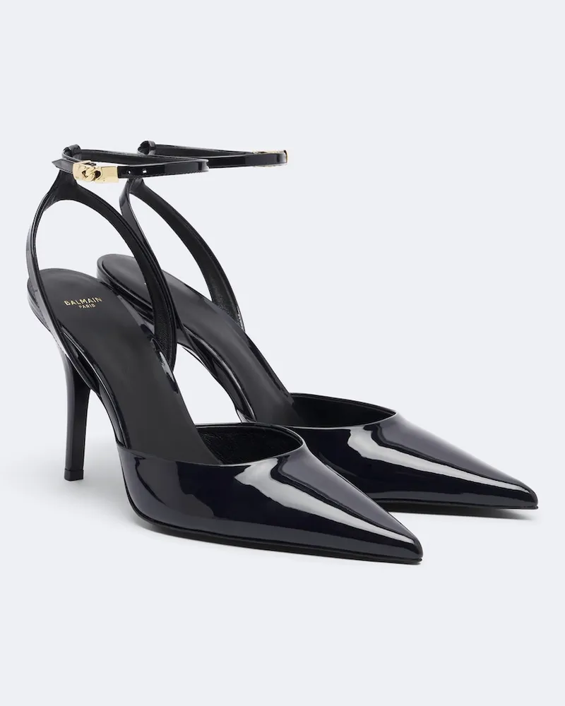 Balmain Slingback-Pumps aus Lackleder Schwarz