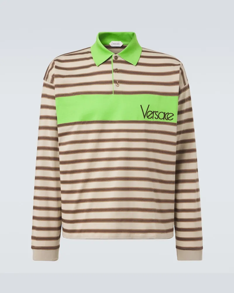 Versace Polohemd aus Baumwoll-Jersey Beige