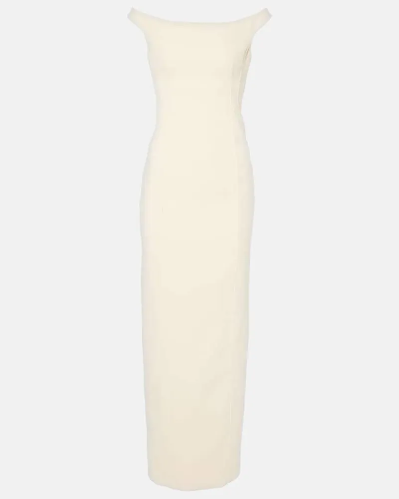 Totême Off-Shoulder-Maxikleid Weiß