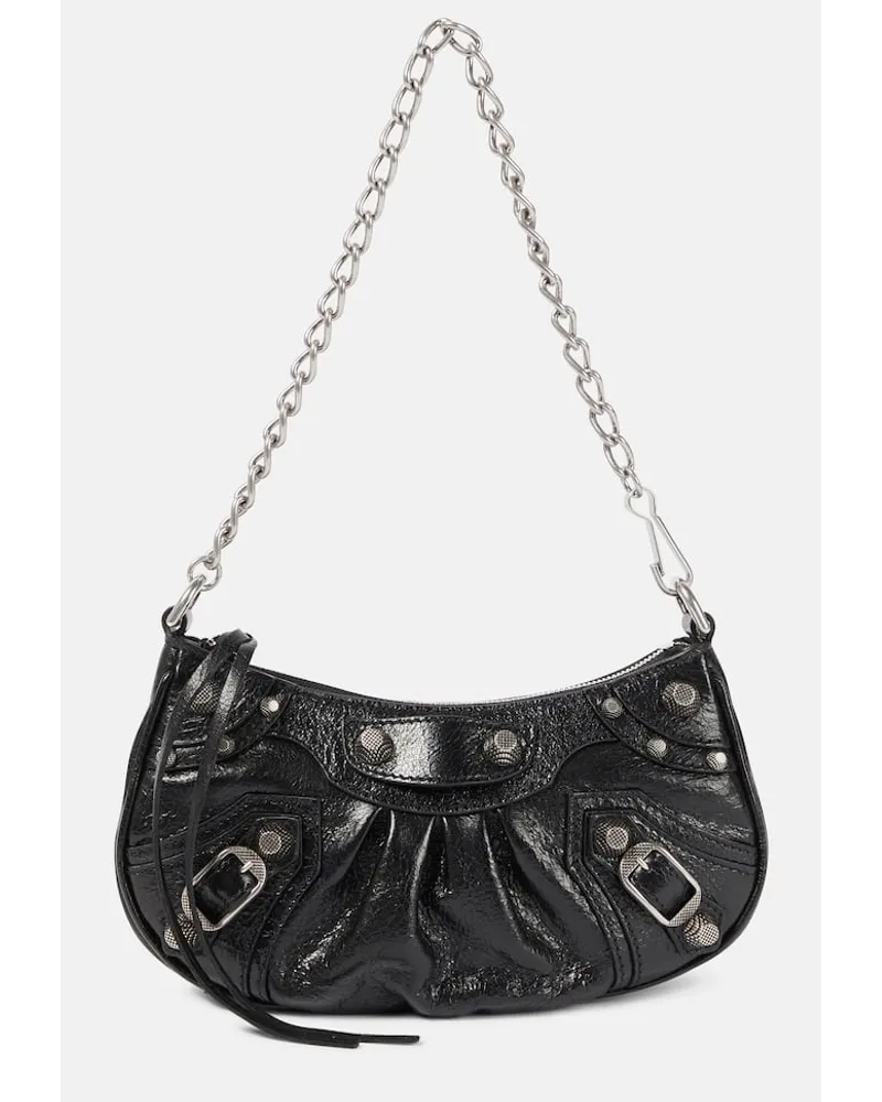 Balenciaga Schultertasche Le Cagole Mini aus Leder Schwarz