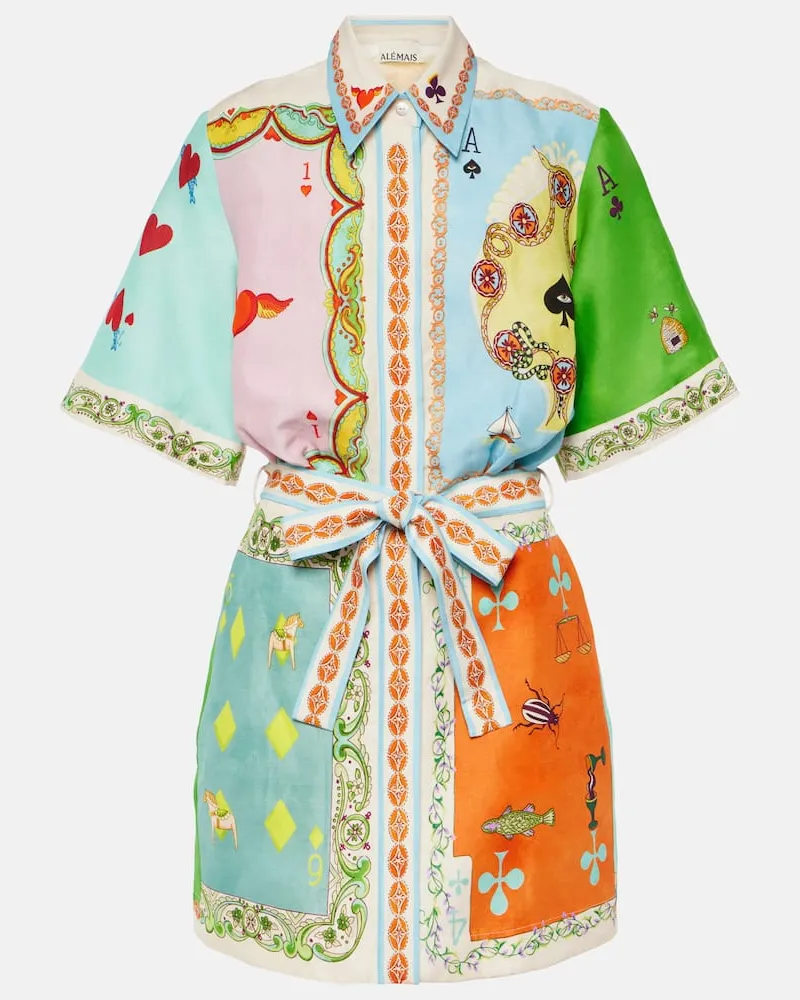 ALEMAIS Alémais Hemdblusenkleid Rummy aus einem Leinengemisch Multicolor