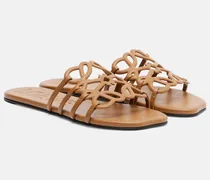 Paula's Ibiza Pantoletten Petal Anagram aus Leder