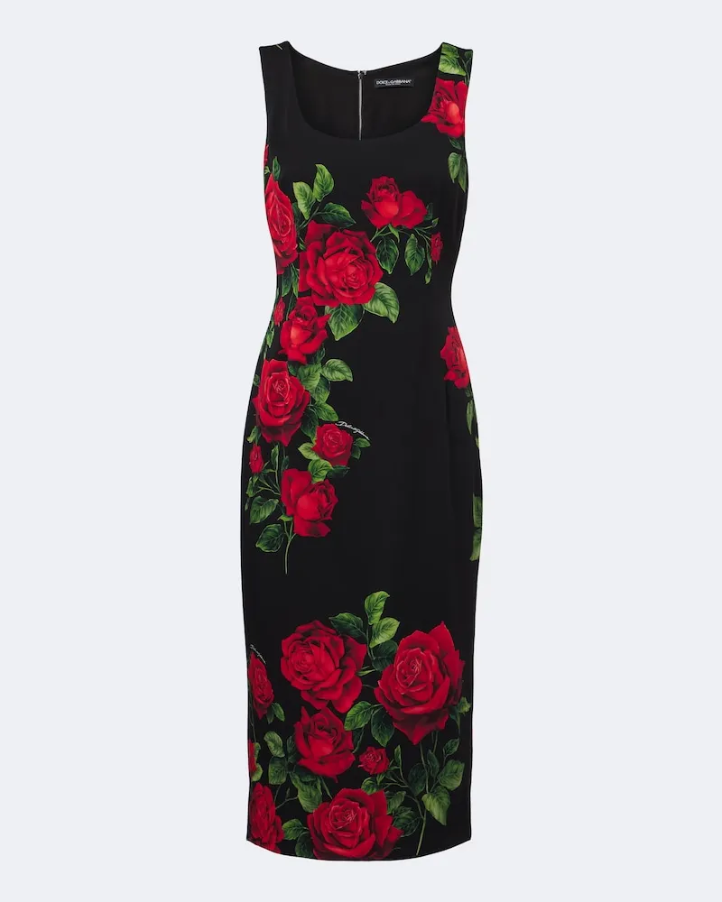 Dolce & Gabbana Midikleid aus einem Seidengemisch Multicolor