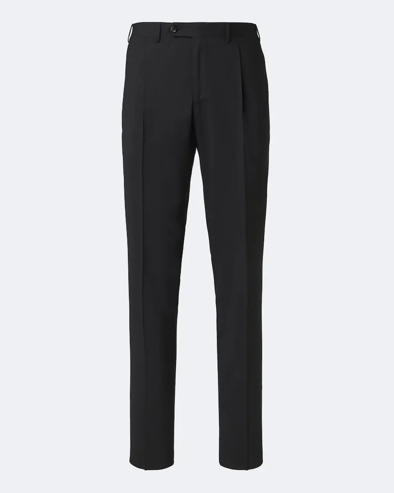Canali Gerade Hose aus einem Wollgemisch Schwarz