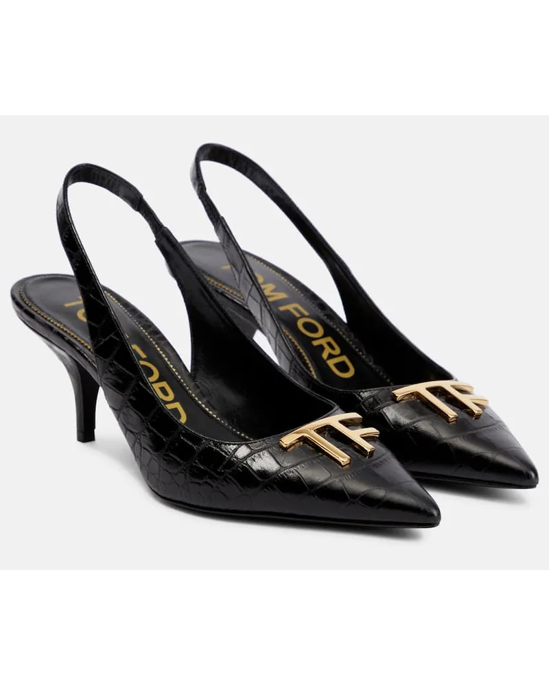 Tom Ford Slingback-Pumps aus Leder Schwarz