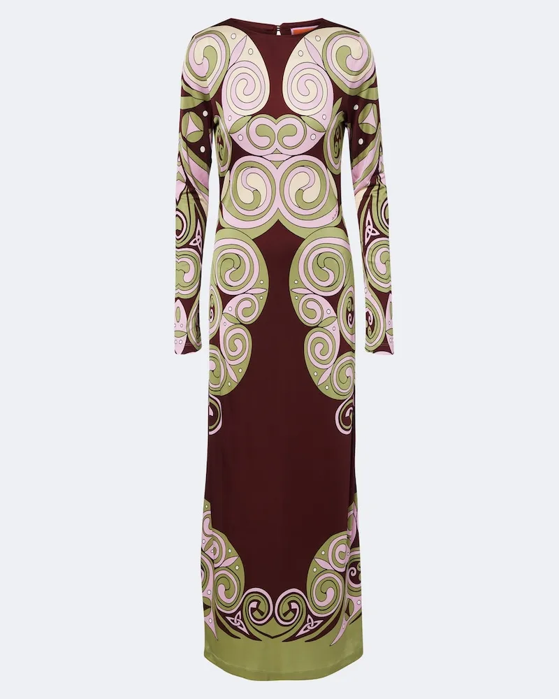 La DoubleJ Maxikleid Kells Swirl aus Jersey Multicolor