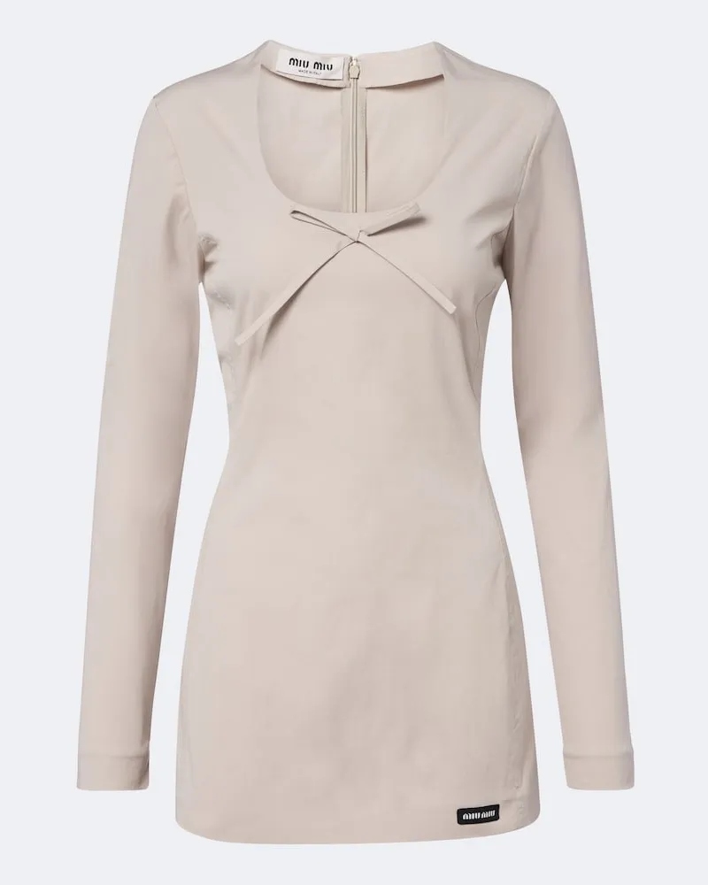 Miu Miu Minikleid aus Popeline Weiß