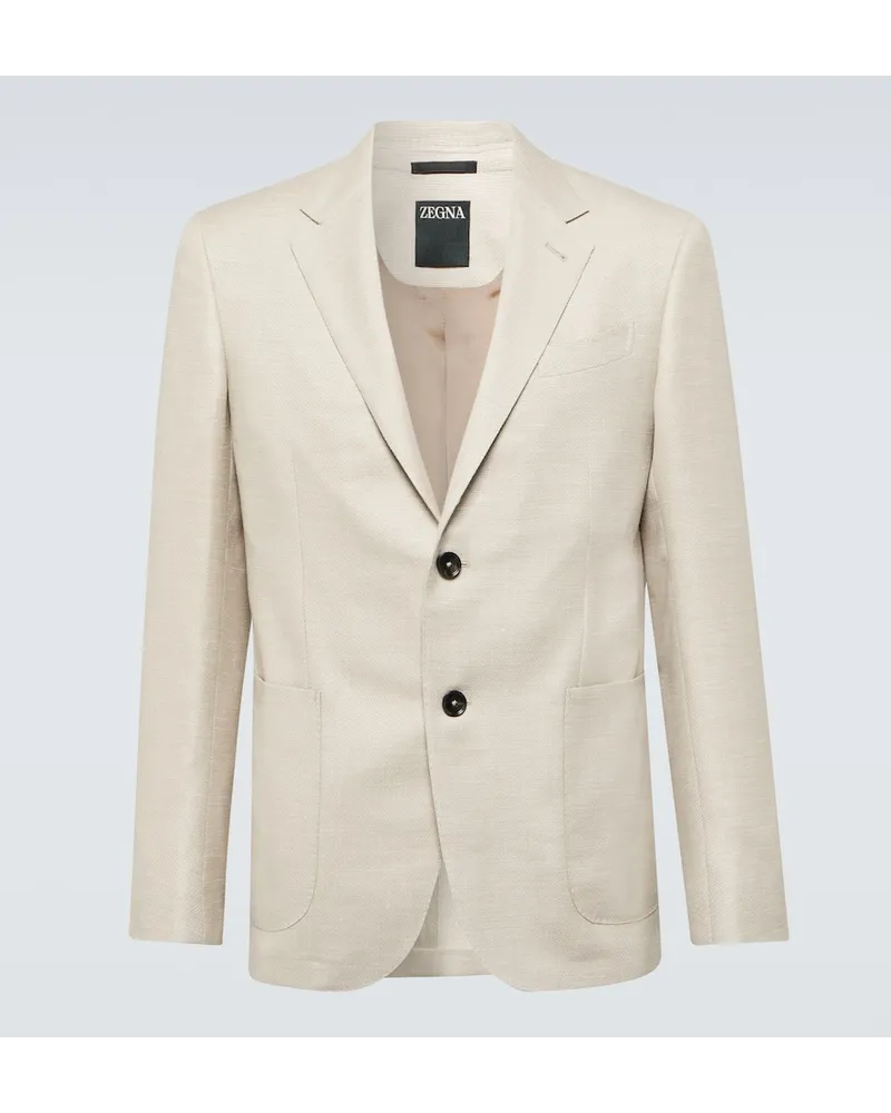Ermenegildo Zegna Blazer aus einem Wollgemisch Beige