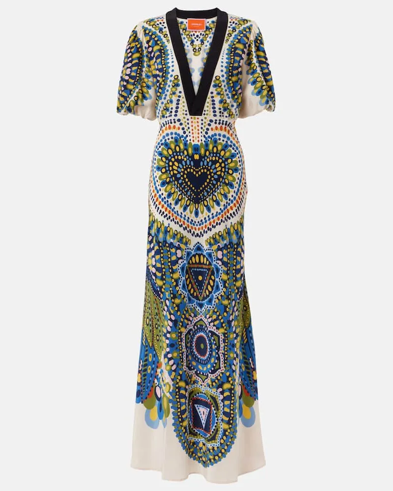 La DoubleJ Maxikleid Marlene aus Seide Multicolor