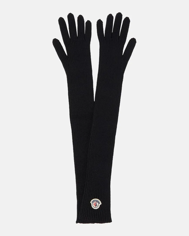 Moncler Handschuhe aus Schurwolle Schwarz