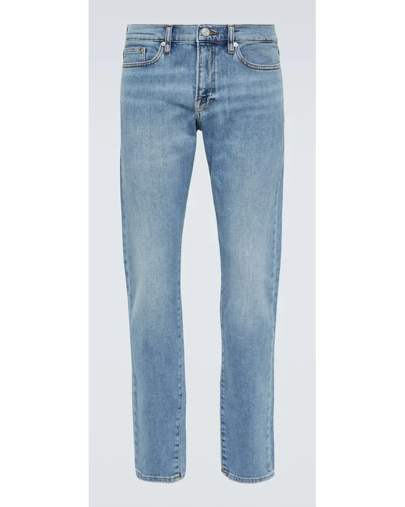 Frame Denim Mid-Rise Skinny Jeans L'Homme Blau