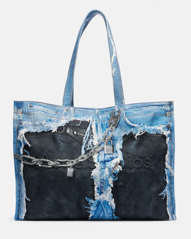 Acne Studios Tote Bag aus Denim Blau