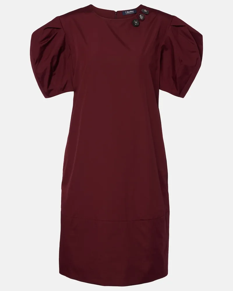 Max Mara Minikleid aus Baumwollpopeline Burgunderrot
