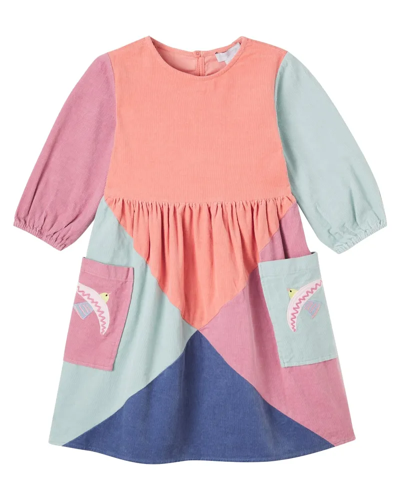 Stella McCartney Kids Kleid aus Baumwoll-Cord Multicolor