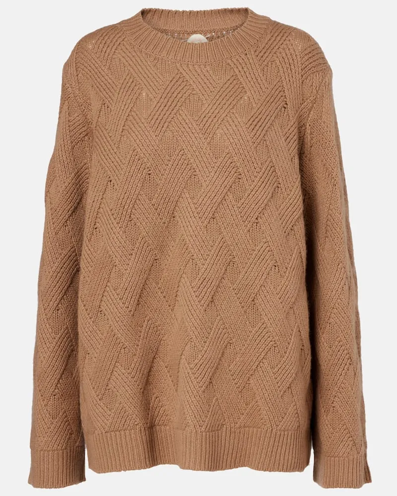 Jardin des Orangers Oversize-Pullover aus Wolle und Kaschmir Beige
