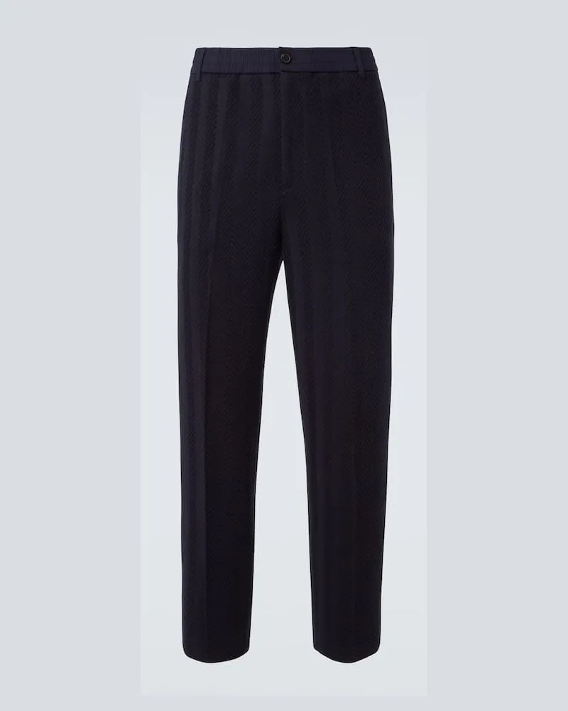 Missoni Hose aus einem Baumwollgemisch Blau