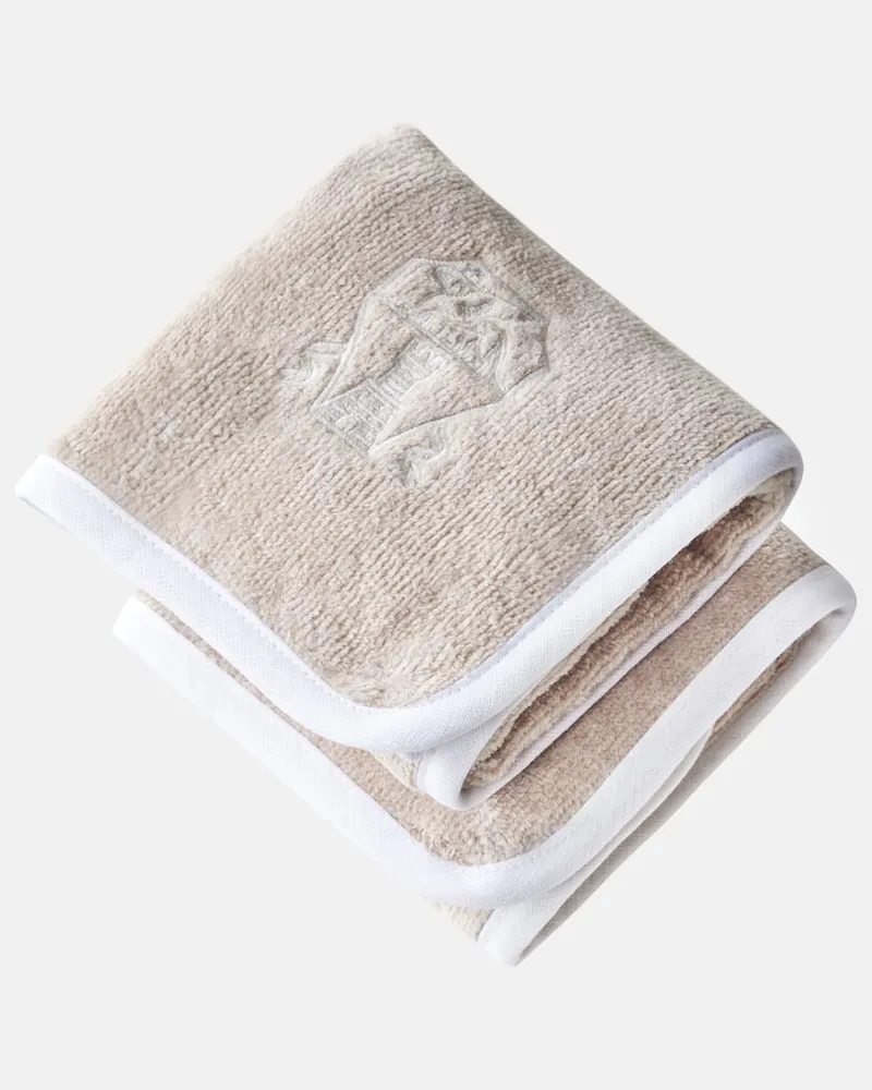 Brunello Cucinelli Set aus zwei Gästehandtüchern Beige