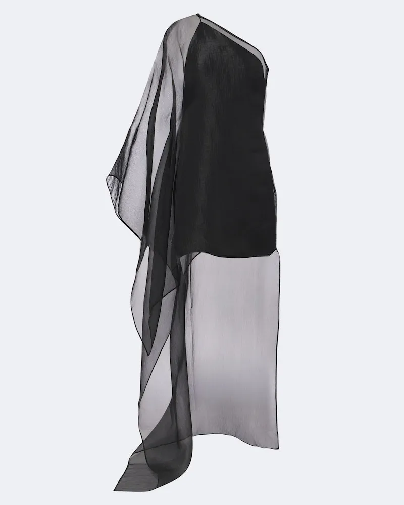 Taller Marmo Minikleid Boston aus Organza Schwarz