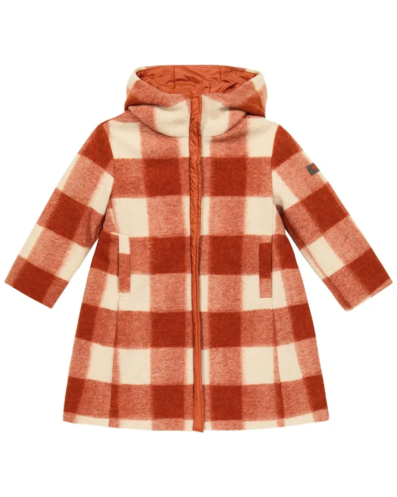 Il Gufo Karierter Parka Orange