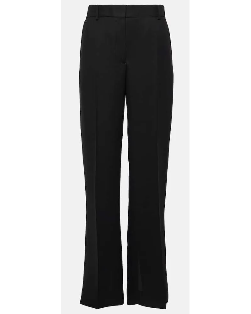 Totême Gerade Mid-Rise-Hose Schwarz