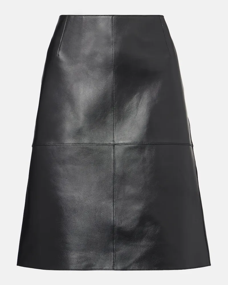 Totême Midirock aus Leder Schwarz